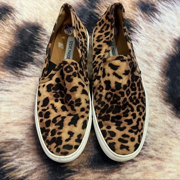 Steve Madden Safary Leopard Print Slip On Sneaker Size 8.5 - Picture 2 of 9